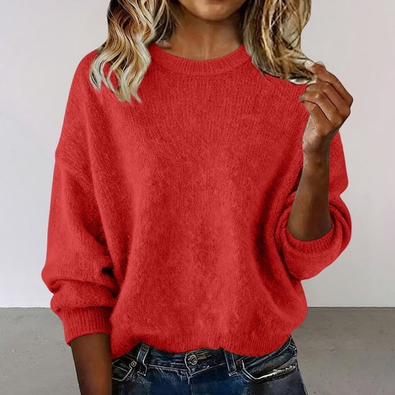 Black*Friday Chaoheng Women Sweaters Clothing Women's V-Neck Knit Sweater,Long Sleeve Casual Pullover for Fall