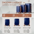thumbnail image 3 of Zimtown Luggage 3 Piece Set ABS Hardside Lightweight Suitcase with TSA Lock Spinner Wheels, Navy Blue, 3 of 14