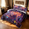 thumbnail image 3 of Manfei Fashion Music Bear Twin Quilt Set, Disco Party Twin Coverlet Set, Dark Purple Burgundy, Black Reversible, 2pcs, 1 Bedspread and 1 Pillowcase, 3 of 7
