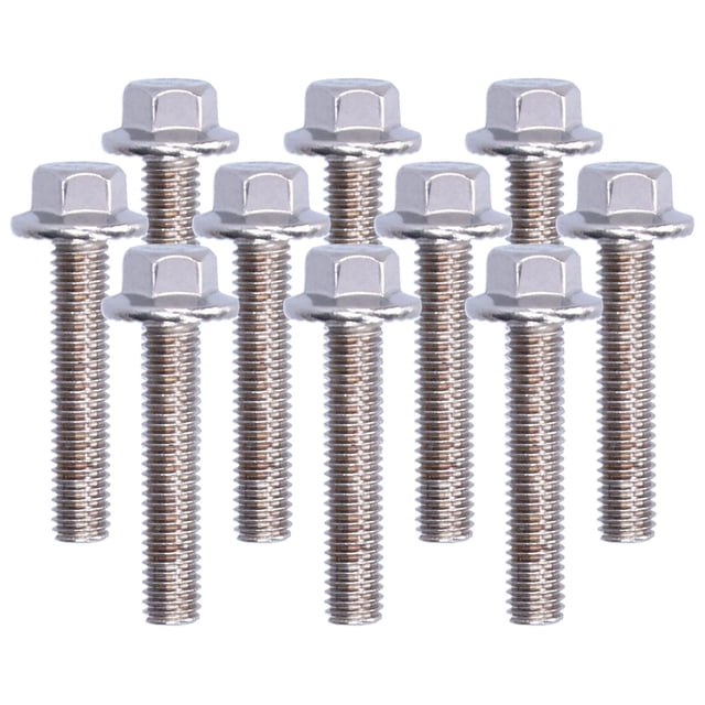 10 tornillos de cabeza hexagonal con brida de acero inoxidable 304, accesorios M5, 10/12/16/20/25/30/35/40 mm, M5 x 25