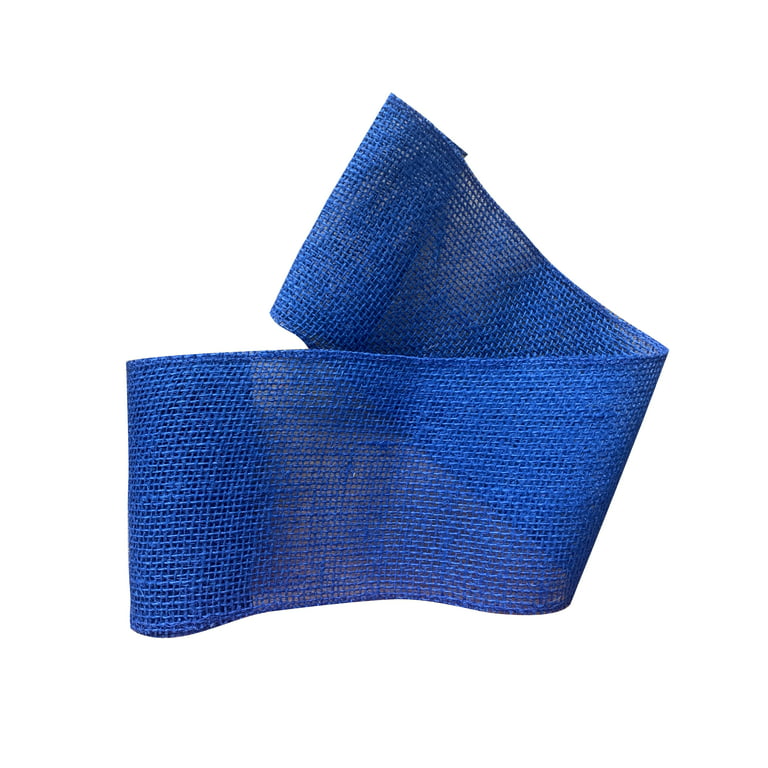 MEEDEE Royal Blue Burlap Ribbon Natural Jute Burlap Ribbon Blue Ribbon 1.5  Inch Jute Ribbon Natural Burlap Ribbon for Gift Wrapping 4th of July Party