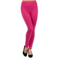 thumbnail image 4 of Women Fleece Lined Leggings Sports Gym Yoga Pants - (Fuchisa), 4 of 5