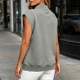 thumbnail image 4 of cocolona Womens Short Sleeve Sweatshirt Crew Neck Solid Color Casual Loose Pullover Tops with Pockets, 4 of 6