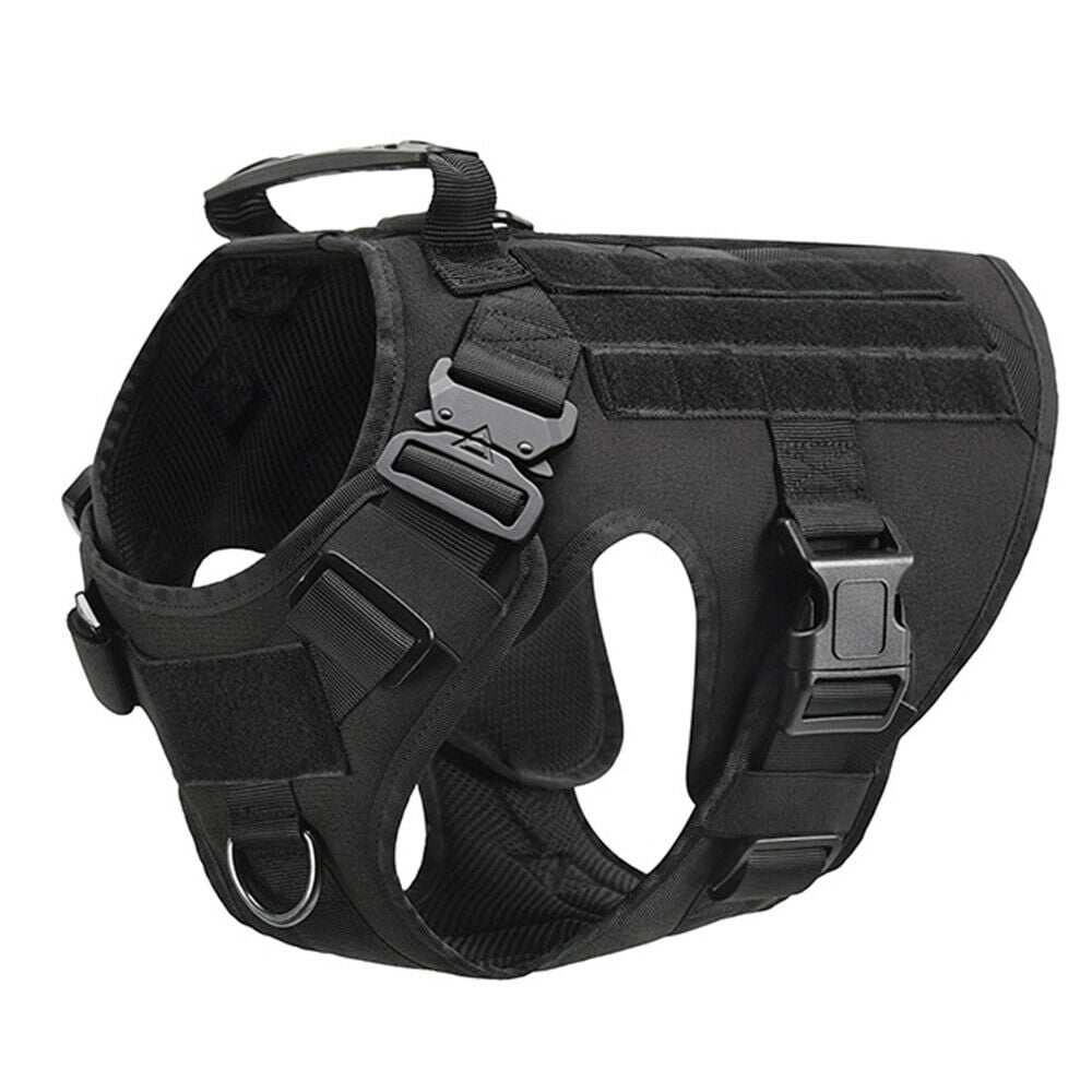 EAYSG Large Military Dog Vest Collar Tactical Dog Harness with Handle