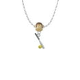 thumbnail image 2 of Delight Jewelry Silvertone Enamel Softball and Bat Mia Monkey Charm Necklace, 2 of 4