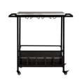 thumbnail image 4 of Manor Park Urban Industrial Faux Marble Serving Bar Cart, Graphite, 4 of 7