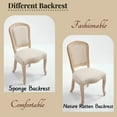 thumbnail image 5 of Nmkwnr Pack of 2 Armless Dining Chairs with Rattan Back and Wood Legs, Upholstered Side Chair for Living Room, Kitchen,Restaurant, Beige(Only 2 Pack Chairs), 5 of 9