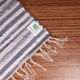 thumbnail image 3 of HOMEMONDE Recycled Blue Table Runner 14" x 72" Denim Braided Stripe Table Top Runner with Tassels, 3 of 5