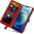 thumbnail image 4 of Compatible with iPhone 12 Pro Max Wallet Case Women Leather Flip with Wrist Strap Kickstand Magnetic Shockproof with Card Holder Protective Case for iPhone 12 Pro Max Life Tree Red, 4 of 14