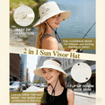 thumbnail image 2 of Zando 2-in-1 Sun Hats for Women 2026 UPF50+ Waterproof Foldable Bucket Hat with Zip-Off Wide Brim for Fishing Hiking Black, 2 of 6