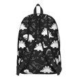 thumbnail image 3 of Dinosaur and Leaf Black Pattern Backpack for School, Cute School Bag with Adjustable Shoulder Straps and Padded Back, 15.7"x11.8"x5.5", 3 of 5