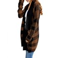 thumbnail image 6 of ZXSXSY Women Plaid Printed Open Front Pockets Long Sleeve Winter Sweater Cardigan, 6 of 8