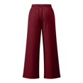 thumbnail image 5 of Xijirk Women Wide Leg Sweatpants High Waist Drawstring Trousers with Side Pockets Soft Casual Loose Fit Pants for Daily Walking Street Outfit,Red,M, 5 of 6