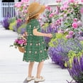thumbnail image 5 of FORMRS Girls Short Sleeve Dress Summer Casual Round Neck A-line Beach Sundress, Sizes 2T-8T, Green Christmas Trees, 5 of 8