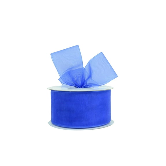Ribbon Bazaar Sheer Organza 1-1/2 inch Royal Blue 100 yards 100% Nylon Ribbon