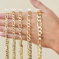 thumbnail image 2 of 14K Yellow Gold 6MM Solid Figaro Link Chain Necklaces, 18-30 inch, Real 14K Gold, Next Level Jewelry, 2 of 5