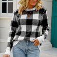 thumbnail image 3 of Gibobby Suéter para mujer, Sudaderas Camisa de Cuello Redondo Sólido de Manga Larga para Mujeres(Negro,G), 3 of 5