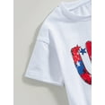thumbnail image 6 of Suealasg Baby Boys Girls 4th of July Outfits Short Sleeve Round Neck Letters Cattle Head Print Romper Bodysuits Newborn Infant Summer Independence Day One Piece Clothes, 6 of 9