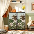 thumbnail image 6 of 4 Drawer Vertical Storage Dresser border tropical tree such as palm banana with Wood Top Fabric Pull Drawers, 6 of 8