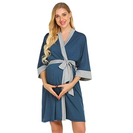 Tuscom Maternity Nursing Robe Delivery Nightgowns Hospital Breastfeeding