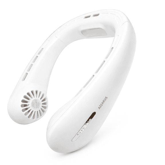 Bladeless Neck Fan, 4000mAh Rechargeable Battery, USB Rechargeable, 3 Speeds, 360° Airflow, Personal Wearable Cooling Fan for Indoor & Outdoor – White