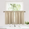 thumbnail image 2 of Yesfashion Kitchen Cafe Curtains, Waffle-Weave Textured Short Bathroom Window Curtain, Half Window Covering Tier Curtains, 2 of 7
