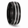 thumbnail image 4 of Stainless Steel 8mm Black IP-plated Brushed  Polished Band, 4 of 6