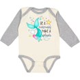 thumbnail image 3 of Inktastic Be a Mermaid Make a Splash Blue Mermaid Tail Boys or Girls Long Sleeve Baby Bodysuit, 3 of 5