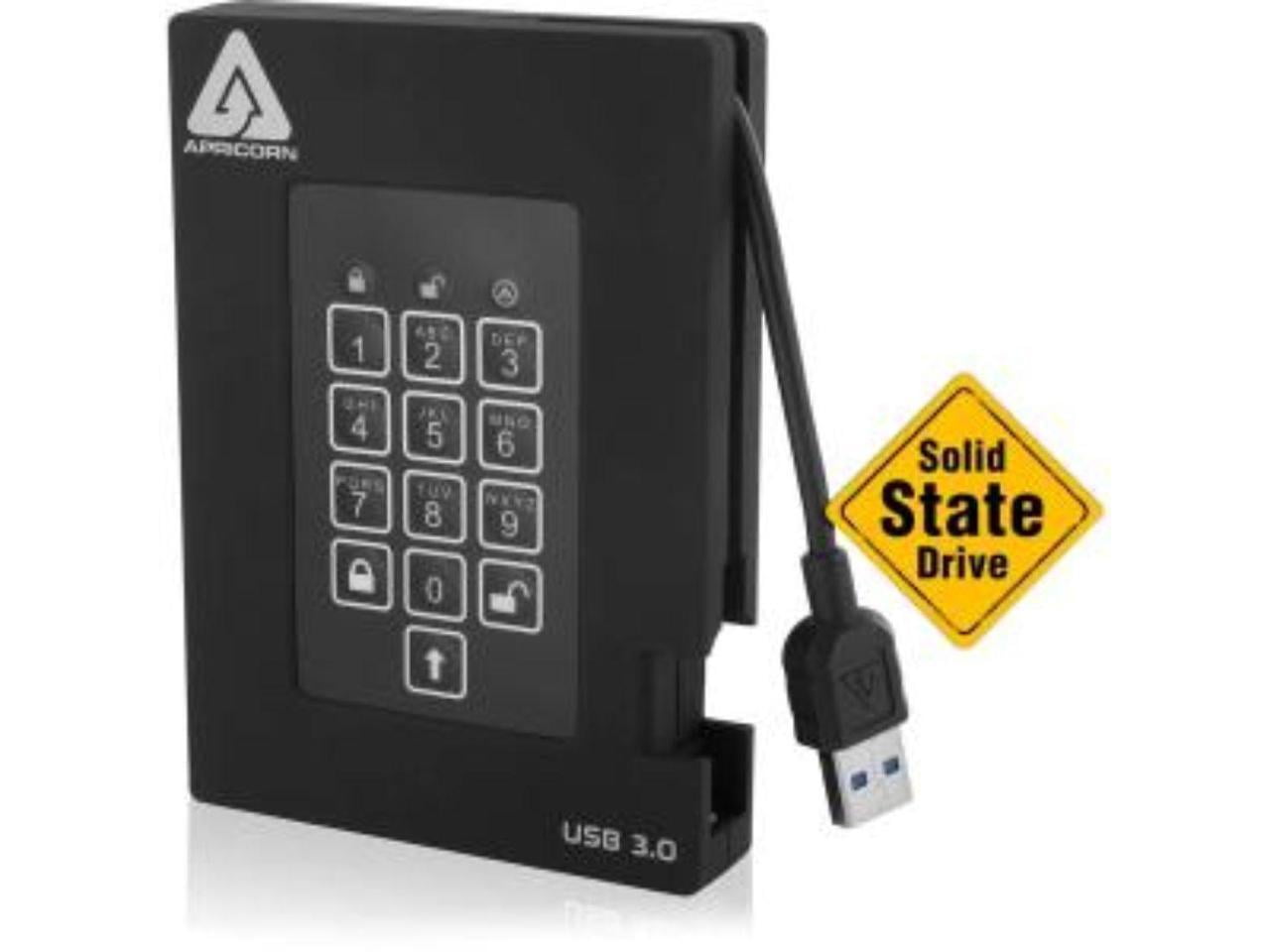 Apricorn Aegis Padlock Fortress A25-3Pl256-S2000f 2 Tb Solid State Drive - 2.5" External - Black