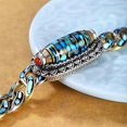 thumbnail image 4 of Turquoise Tibetan Rotating Meditation Bracelet, Six-character Mantra Nine-eyed Dzi Bead Bracelet, Feng Shui Amulet Bracelet for Men Women, 4 of 5