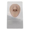 thumbnail image 1 of Modelo de nariz de silicona 3D simulado con soporte de acrílico para practicar piercings, exhibición de joyas, color piel oscura., 1 of 14