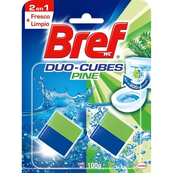 Pastillas limpiadoras Bref WC 2 en 1 duo-cubes pine 100 g