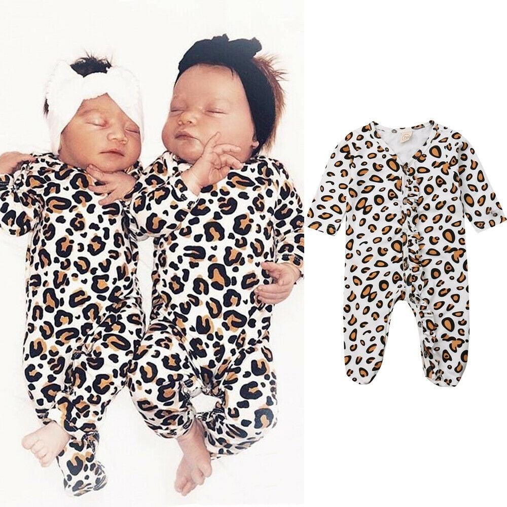 Headband Outfits 0-3 6-9 Months Baby Boys Girls Bodysuit Outfits Lemooner 0-12 Months Newborn Infant Baby Clothes Boys Girls Romper Leopard Print Jumpsuit