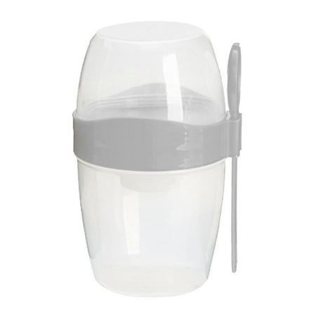 

MyBeauty Portable Breakfast Oatmeal Cereal Nut Yogurt Salad Cup with Fork Spoon Double Layer Large Capacity Soy Milk Cup Household Supplies
