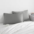 thumbnail image 2 of TEMOGU-Queen Pillow Cases Set of 2, 2 Pack Brushed Microfiber 20x30 Pillow Cases, Soft, Wrinkle, Fade, Stain Resistant Smoke Grey Pillow Cases with Envelope Closure, 20x30 Inches, Smoke Grey, 2 of 4