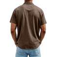 thumbnail image 5 of Sewkxo Henley Shirts for Men Acid Washed Oversized T Shirts Short Sleeve Summer Tops Stylish Vintage Plain Tees,Brown 2XL, 5 of 5