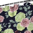 thumbnail image 3 of Baseballs and Flowers Red Pattern Modern Waterproof Shower Curtain Set with 12 Hooks, Washable Decorative Bathroom Shower Curtain, 3 of 6