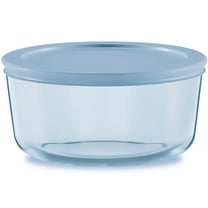 Pyrex Simply Store Tinted 4-cup Round Storage with Plastic Lid, Blue