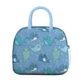 thumbnail image 2 of Cute Dolphin and Whale Cartoon Insulated Lunch Tote, Reusable Thermal Lunch Bag with Tropical Marine and Ocean Life Designs, Perfect for School and Work Lunch, 2 of 7