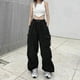thumbnail image 1 of Streetwear Cargo Pants Women Casual Vintage Baggy Wide Leg Straight Trousers Jogger Big Pockets Oversize Overalls Sweatpants, 1 of 3