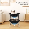 thumbnail image 4 of Cama Doble para Gatos JUNSPOW Negra para 2 Gatos con Patas Ajustables, 4 of 6