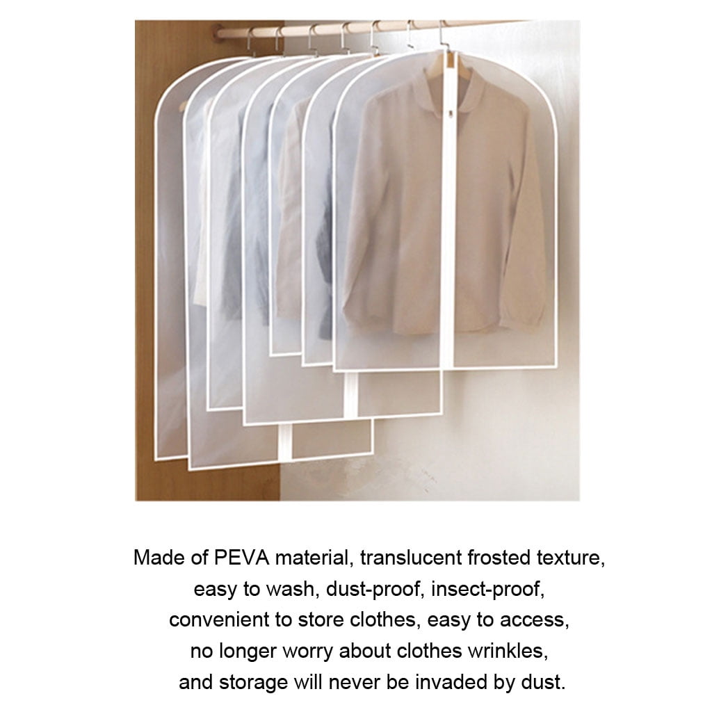 Shinycome 12pcs Hanging Garment Bags Lightweight Clear Clothes Cover Full Zipper Suit Bag for Closet Storage Home Travel