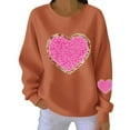 thumbnail image 2 of ZyeKqe Valentines Sweatshirts for Women Crew Neck Ribbed Knit Cute Printed Drop Shoulder Causal Cute Long Sleeve Tops, 2 of 5