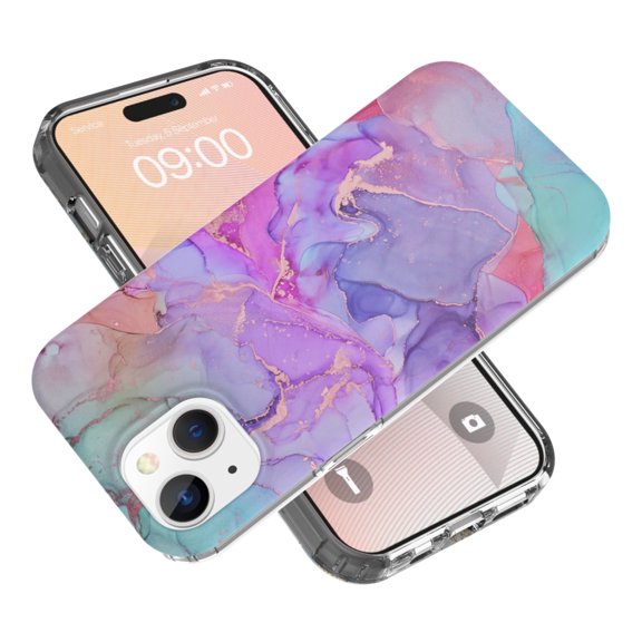 Thin Case for iPhone 15 Plus 5G (2023) 6.7" - Bright Color Cute Phone Case Lightweight Protective Durable Soft Silicone Shell Cover, Purple