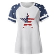 thumbnail image 3 of MIXUE Summer Color Block Print Patchwork Crew Neck Short Sleeve Fashion Casual Tshirts Streetwear,Blue,S, 3 of 3