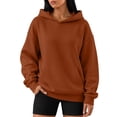 thumbnail image 2 of Womens Oversized Hoodies Sweatshirts Fall Long Sleeve Kangaroo Pocket Drop Shoulder Sweater XL, 2 of 6