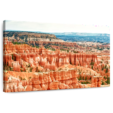 Elephant Stock Bryce Canyon Morning View Wall Art - Horizontal Canvas Wall Art - Living Room Wall Decor - Nature Canvas - Blue And Orange Decor By Philippe Hugonnard - 36 x 24