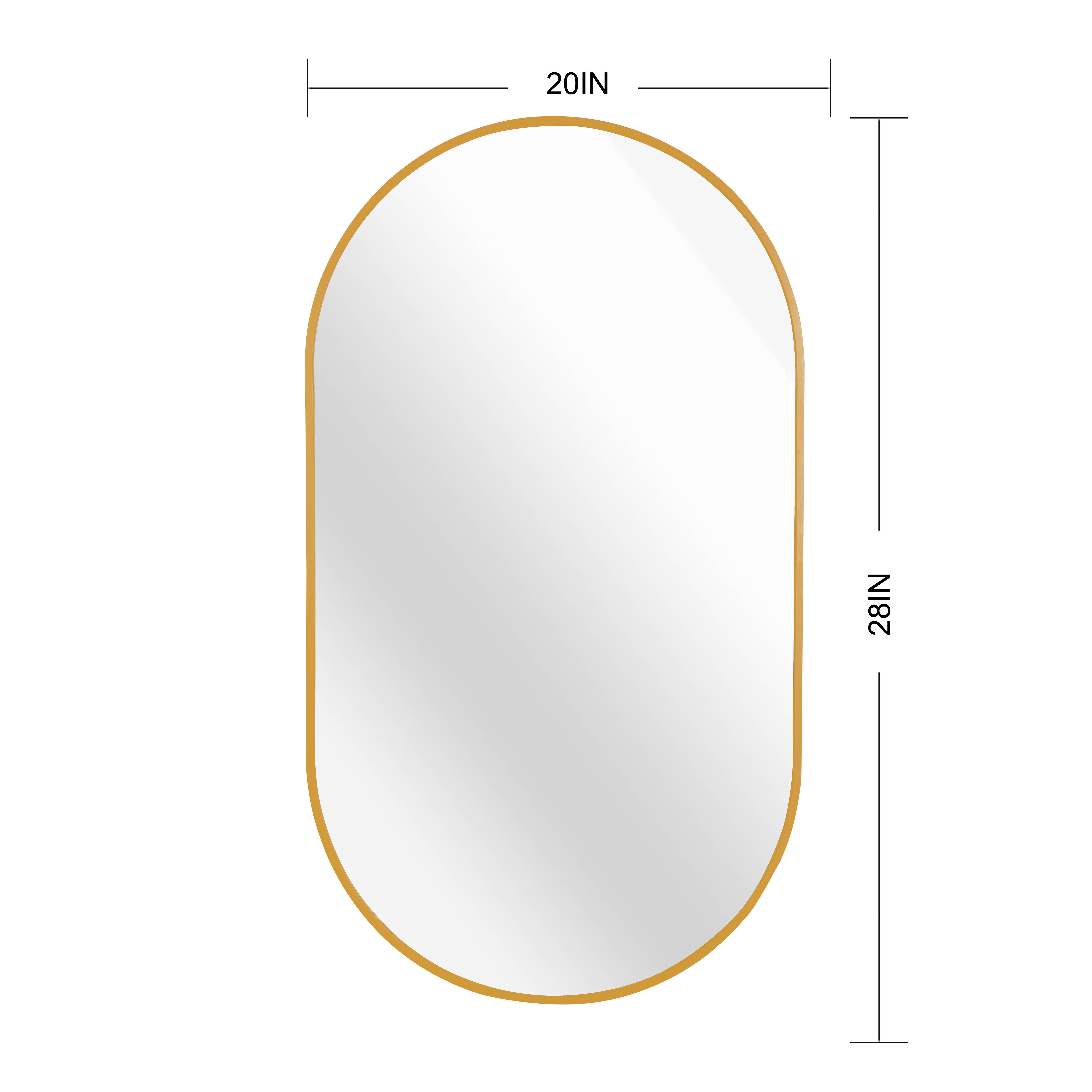 MAYEERTY 20x28 Inch Gold Metal Framed Oval Bathroom Mirror, for Home Bathroom Use