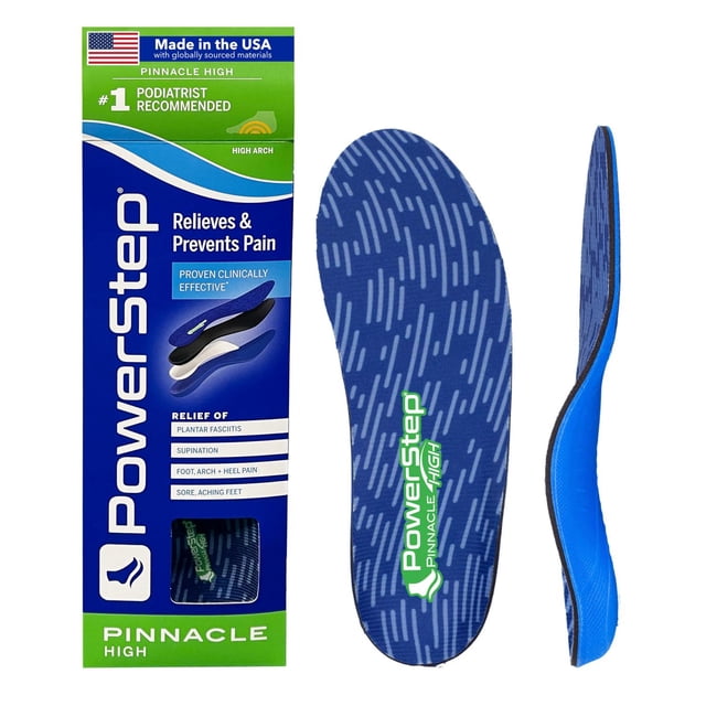 Plantillas PowerStep Azul Verde Oscuro Arco Alto Ortopédico para Mujer y Hombre