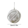 thumbnail image 3 of Silver Glitter Foam Christmas Ball Ornament, Rhinestone Beaded Hanging Bauble for Christmas Tree Decor Wreath Mantel Holiday Home Decor, 3 of 6